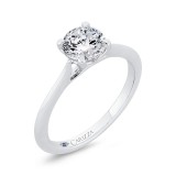 Shah Luxury 14K White Gold Solitaire Engagement Ring (Semi-Mount) photo 2