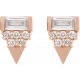 14K Rose 1/4 CTW Diamond Geometric Earrings photo 2