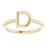 14K Yellow Initial D Ring photo 3