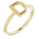 14K Yellow Initial D Ring photo