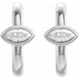 14K White 1/8 CTW Diamond Hoop Earrings photo 2