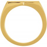 14K Yellow 16x9 mm Rectangle Signet Ring photo 2