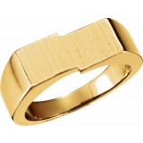 14K Yellow 16x9 mm Rectangle Signet Ring photo