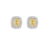 Henri Daussi 14k Yellow Gold Diamond Stud Earrings photo