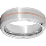 Serinium Beveled Edge Band with a 1mm 14K Rose Gold Inlay photo