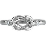 14K White .06 CTW Diamond Knot Ring photo 3