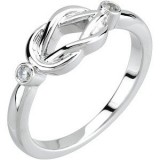 14K White .06 CTW Diamond Knot Ring photo