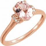 14K Rose Morganite & .05 CTW Diamond Ring photo