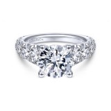 Gabriel & Co. 14k White Gold Contemporary Straight Engagement Ring photo