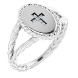 14K White .02 CTW Diamond Cross Ring photo