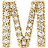 14K Yellow .08 CTW Diamond Single Initial M Earring photo