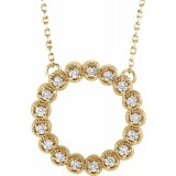 14K Yellow 1/4 CTW Diamond Circle 16-18  Necklace photo