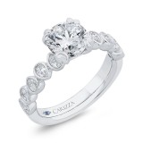 Shah Luxury 14K White Gold Round Cut Diamond Engagement Ring (Semi-Mount) photo 2