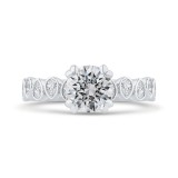Shah Luxury 14K White Gold Round Cut Diamond Engagement Ring (Semi-Mount) photo