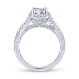 Gabriel & Co. 14k White Gold Rosette Halo Engagement Ring photo 2
