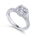 Gabriel & Co. 14k White Gold Rosette Halo Engagement Ring photo 3