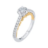Shah Luxury 14K Two-Tone Gold Round Diamond Engagement Ring (Semi-Mount) photo 2