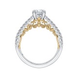 Shah Luxury 14K Two-Tone Gold Round Diamond Engagement Ring (Semi-Mount) photo 4