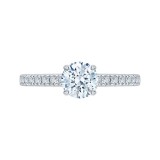 Shah Luxury 14K Two-Tone Gold Round Diamond Engagement Ring (Semi-Mount) photo