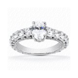 14k White Gold Diamond Semi-Mount Fancy Engagement Ring photo