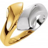 14K Yellow/White Bypass Ring photo