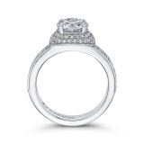 Shah Luxury Round Cut Diamond Engagement Ring In 14K White Gold (Semi-Mount) photo 4