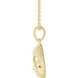 14K Yellow 14.7x10.5 mm Meditation Buddha 16-18 Necklace photo 2