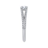 Shah Luxury 14K White Gold Princess Diamond Engagement Ring with Split Shank (Semi-Mount) photo 2
