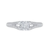 Shah Luxury 14K White Gold Princess Diamond Engagement Ring with Split Shank (Semi-Mount) photo