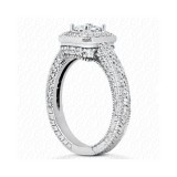 14k White Gold Diamond Semi-Mount Halo Engagement Ring photo 2