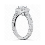 14k White Gold Diamond Semi-Mount Halo Engagement Ring photo 3