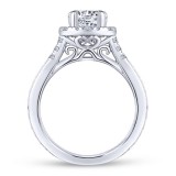 Gabriel & Co. 14k White Gold Victorian Halo Engagement Ring photo 2