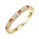 Gems One 10Kt Yellow Gold Diamond (1/10Ctw) & Ruby (1/8 Ctw) Ring photo