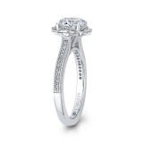 Shah Luxury 14K White Gold Round Diamond Halo Engagement Ring (Semi-Mount) photo 3