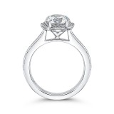 Shah Luxury 14K White Gold Round Diamond Halo Engagement Ring (Semi-Mount) photo 4