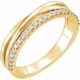 14K Yellow 1/4 CTW Diamond Criss-Cross Ring photo