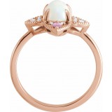 14K Rose Ethiopian Opal, Pink Sapphire & .05 CTW Diamond Vintage-Inspired Ring photo 2