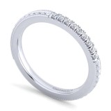 Gabriel & Co. 14k White Gold Victorian Diamond Wedding Band photo 3