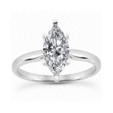14k White Gold Semi-Mount Solitaire Engagement Ring photo