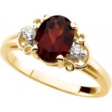 14K Yellow Mozambique Garnet & .06 CTW Diamond Accented Ring photo 3