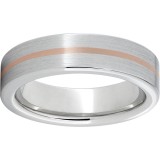 Serinium Pipe Cut Band with 1mm 14K Rose Gold Inlay photo