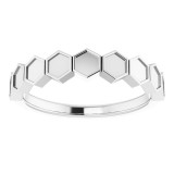 14K White Stackable Geometric Ring photo 3
