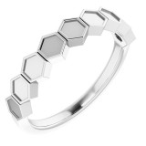 14K White Stackable Geometric Ring photo