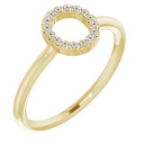 14K Yellow .08 CTW Diamond Initial O Ring photo