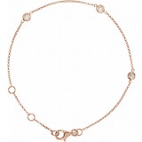 14K Rose 1/6 CTW Diamond Bezel-Set 3-Station 5 1/2-7 Bracelet photo
