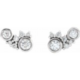 14K White 1/4 CTW Diamond Scattered Bezel-Set Earrings photo 2