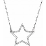 14K White 1/5 CTW Diamond Star 16 Necklace photo