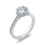 Shah Luxury 14K White Gold Round Diamond Engagement Ring (Semi-Mount) photo 2