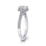 Shah Luxury 14K White Gold Round Diamond Engagement Ring (Semi-Mount) photo 3