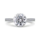 Shah Luxury 14K White Gold Round Diamond Engagement Ring (Semi-Mount) photo